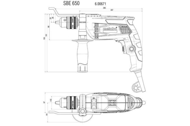 Ударная дрель Metabo SBE 650 600671500