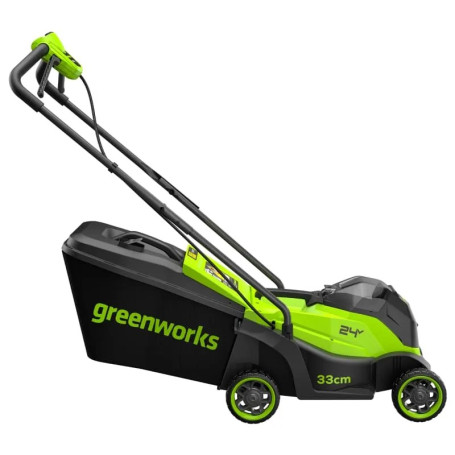 Газонокосилка аккумуляторная Greenworks GD24LM331,  24V, 33 см, бесщеточная, c 1хАКБ 2Ач