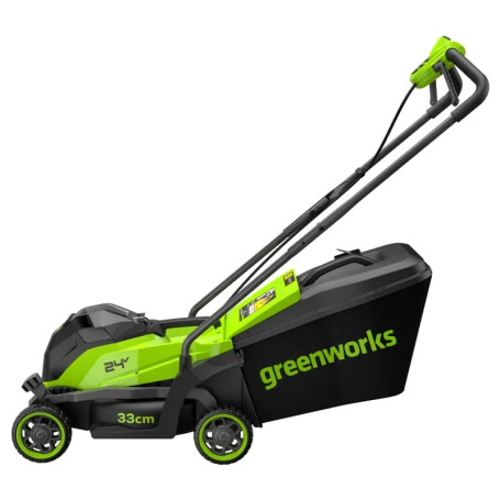 Газонокосилка аккумуляторная Greenworks GD24LM331,  24V, 33 см, бесщеточная, c 1хАКБ 2Ач