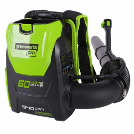 Ранцевый Воздуходув, аккумуляторный Greenworks GD60BPB, 60V, бесщеточный, без АКБ и ЗУ