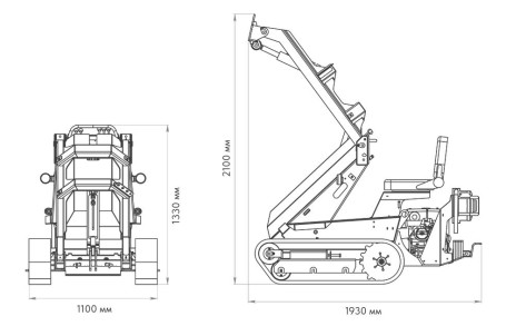Мини-погрузчик BAUMECH ML-03, двиг. Honda GX390
