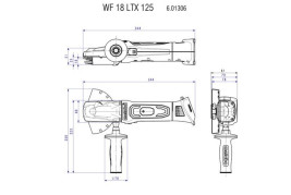 Аккумуляторная УШМ Metabo с плоским редуктором WF 18 LTX 125 Quick 601306890
